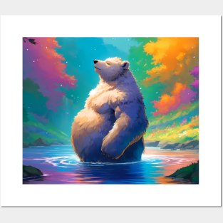 Bathing Bear Chubby Bara Furry Art Posters and Art